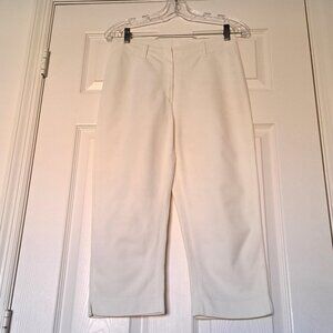 Peter Elliot Women White Cropped Stretchy Pants Size 42 EU